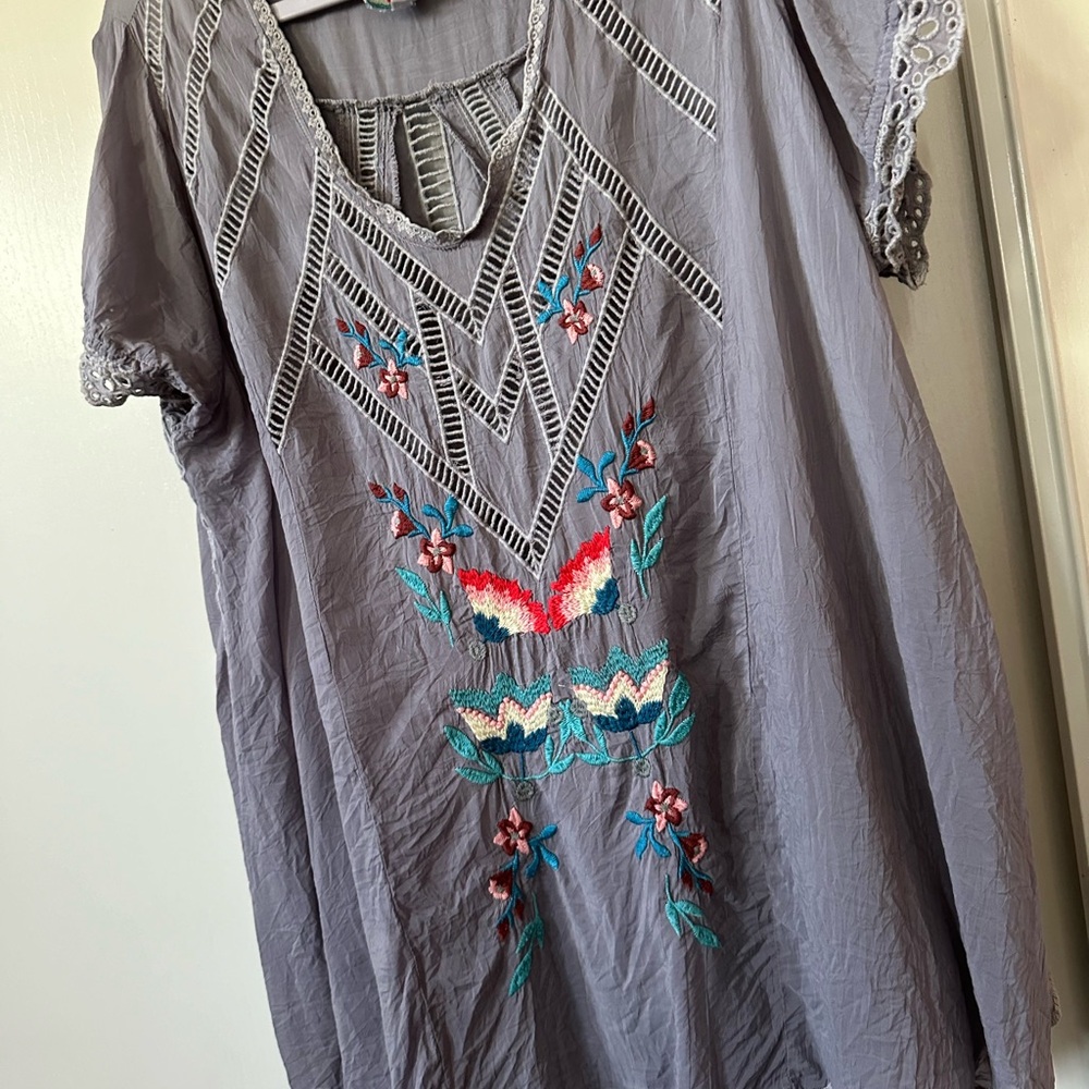 Johnny was flowered blouse.